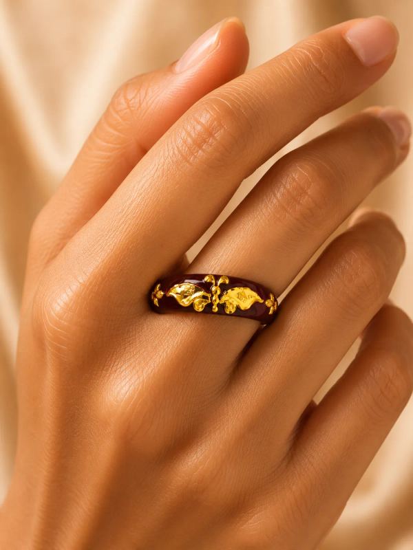 Meenakari band, maroon leaf
